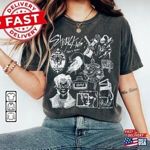 Stray Kid Doodle Art Shirt  Kpop Album Lyric Tattoo Graphic   Unisex